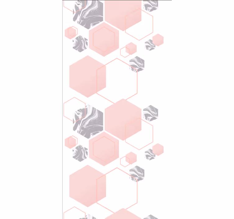 Rulou geam modern motiv hexagonal roz - TenStickers