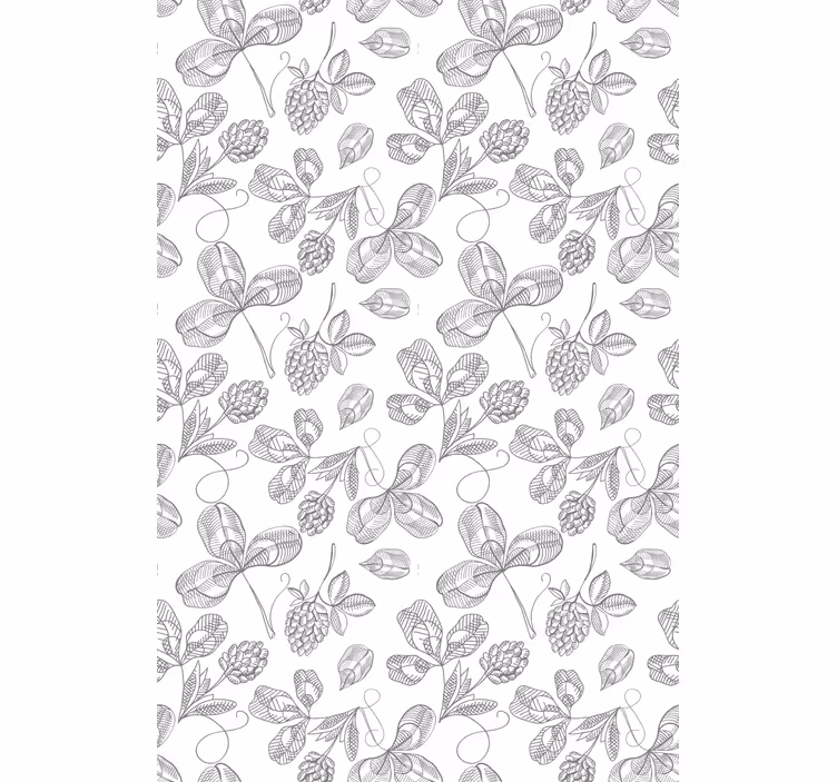 Broderie florală gri blind - TenStickers
