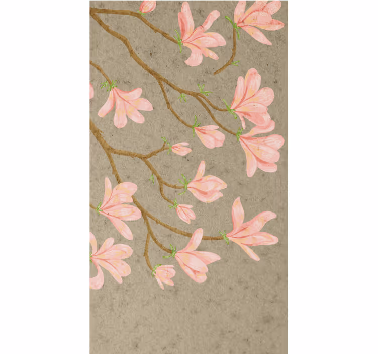 Rulou geam flori și plante flori roz blande - TenStickers