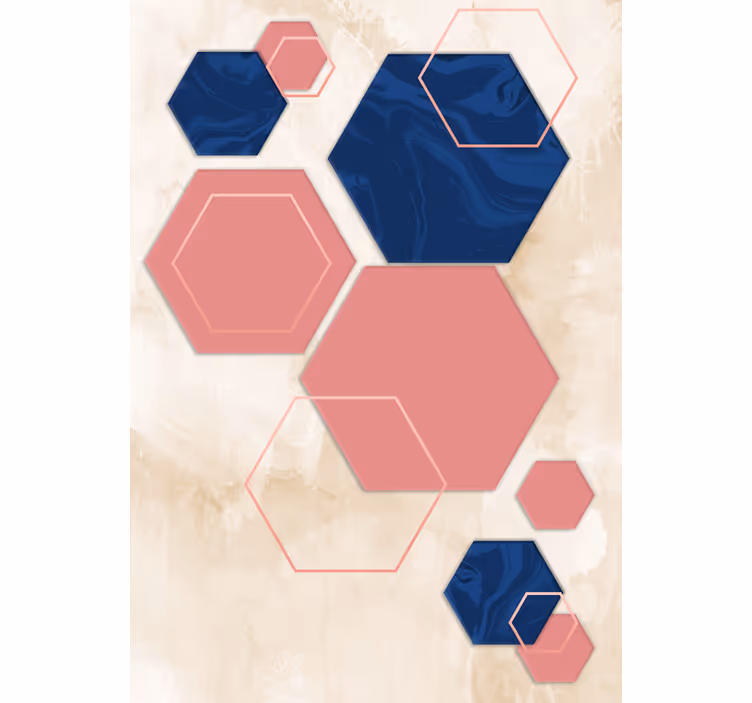 Rulou geam modern model geometric hexagonal - TenStickers