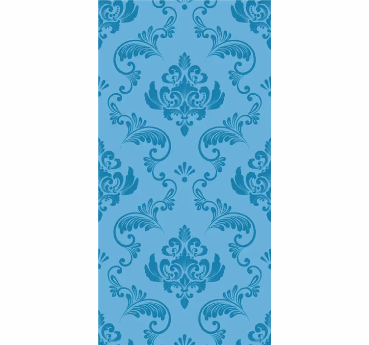 Rulou geam elegant model de damasc albastru - TenStickers