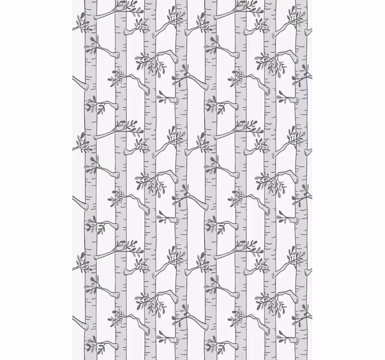 Rulou geam copaci model gri minimalist - TenStickers