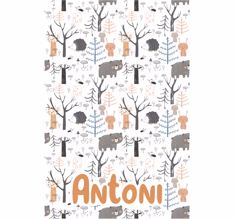 Rulou geam pentru copii animale nordice cu nume - TenStickers