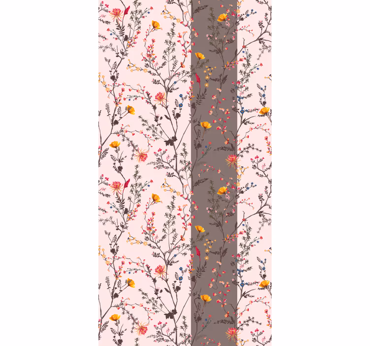 Rulou geam flori și plante motiv elegant de pasăre - TenStickers