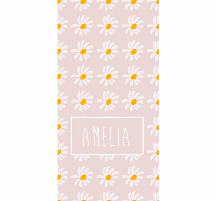 Rulou geam pentru copii daisy floral cu nume - TenStickers