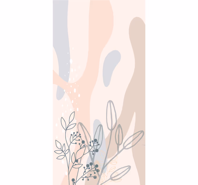 Rulou geam flori și plante silueta florală elegantă - TenStickers