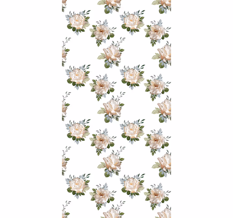 Rulou geam floral aranjament delicat alb - TenStickers