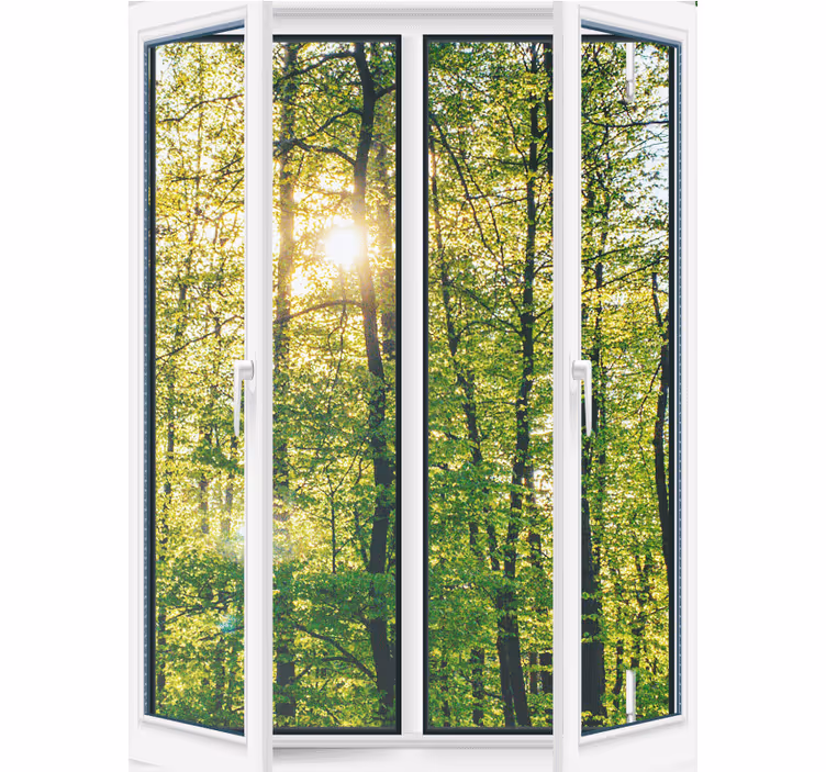 3d fereastră deschisă pădure rulou original - TenStickers
