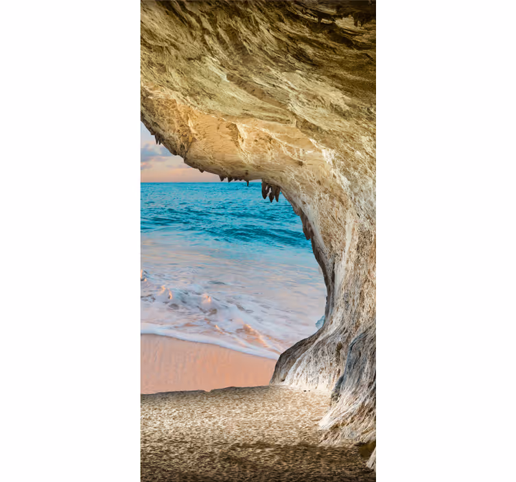 Dormitor matrimonial 3d cu vedere la ocean - TenStickers
