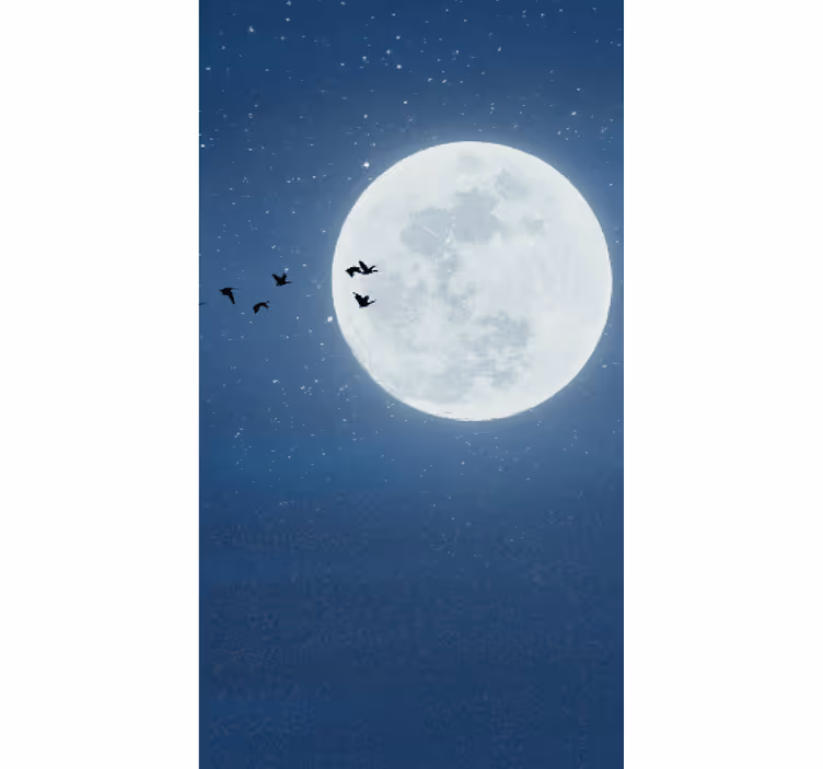 Rulou original cu lună plină și cer - TenStickers