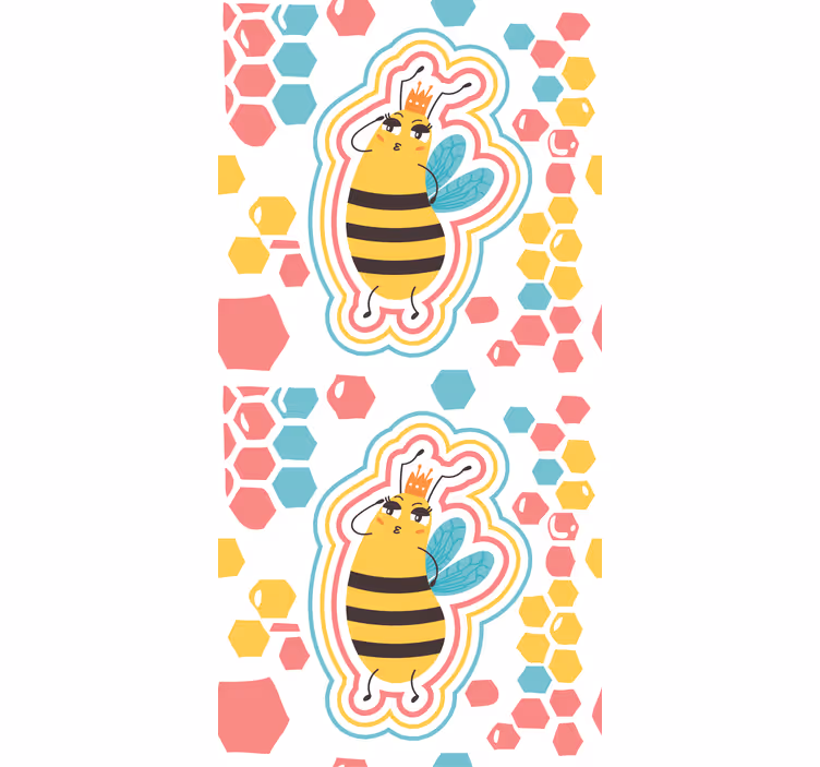 Rulou geam animale personaj drăguț albină - TenStickers