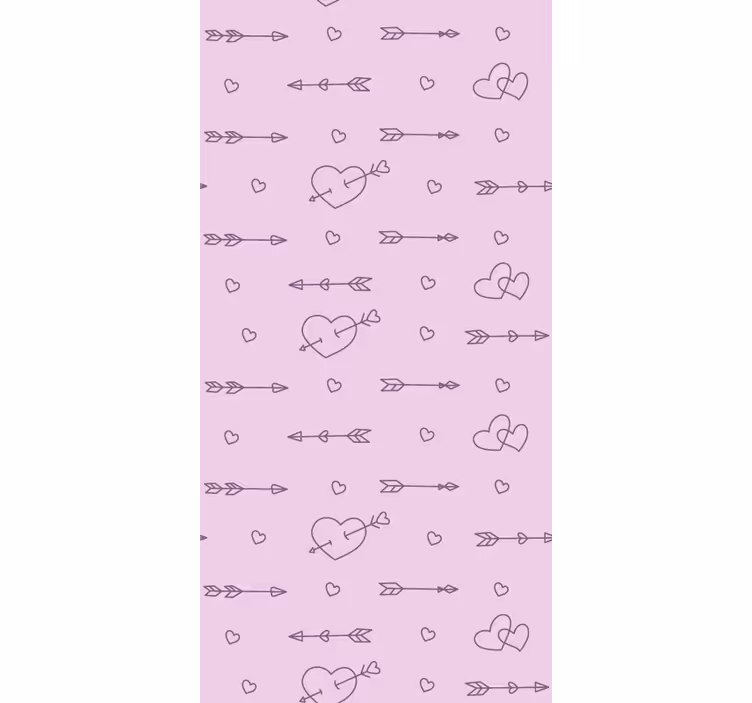 Rulou geam romantic inimi și săgeți - TenStickers