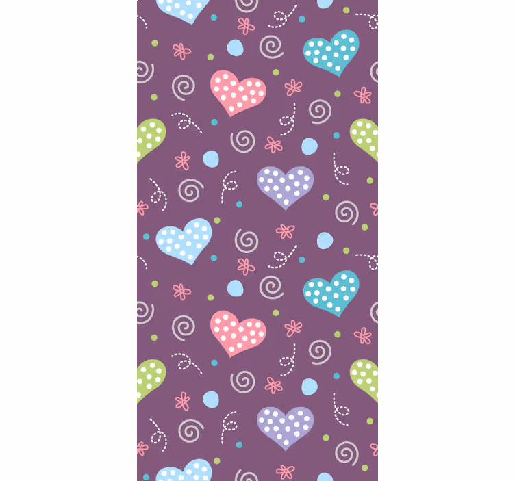 Rulou geam romantic modele de inimi colorate - TenStickers