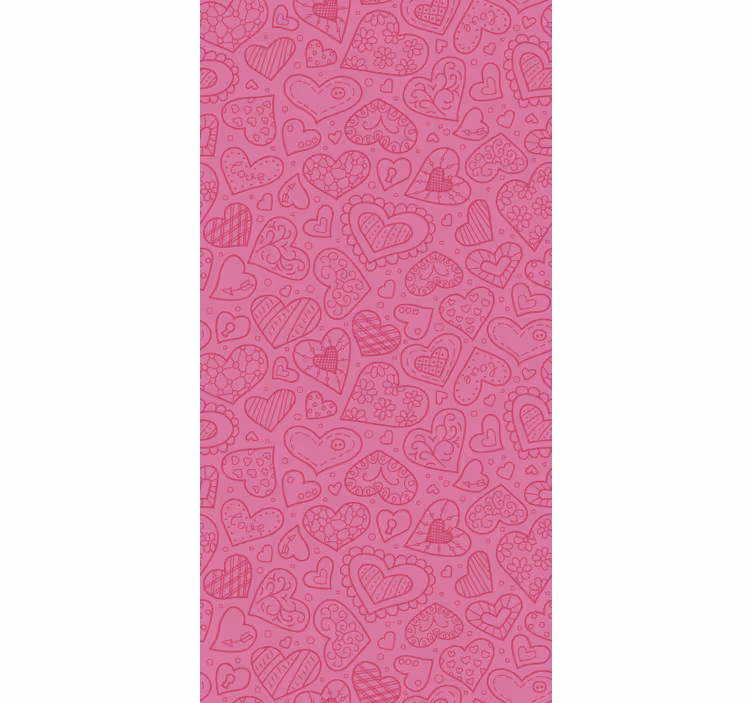 Rulou geam romantic inimioare roz modelate - TenStickers