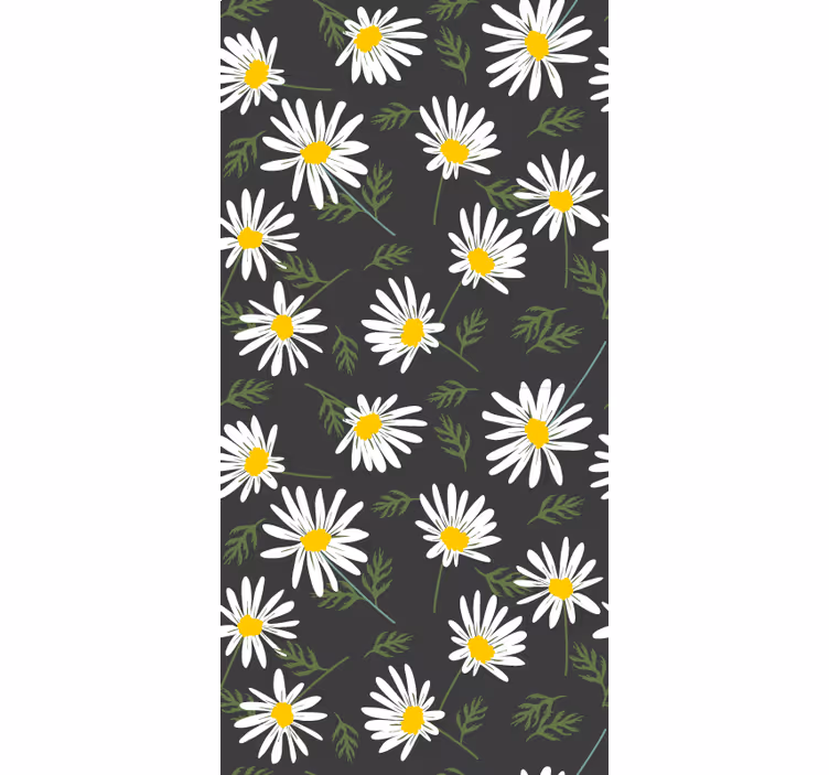 Rulou geam flori și plante model floral de margarete - TenStickers