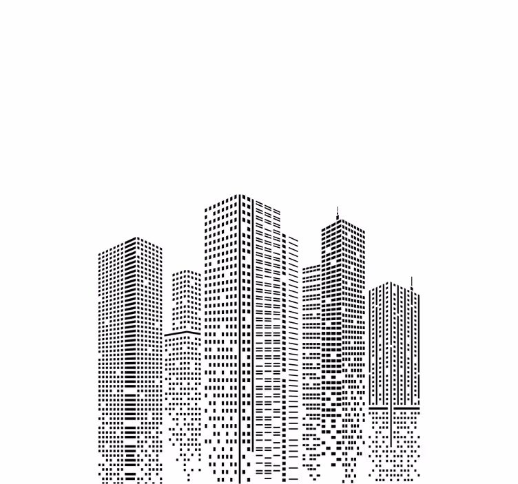 Rulou geam originalul Skyline office - TenStickers