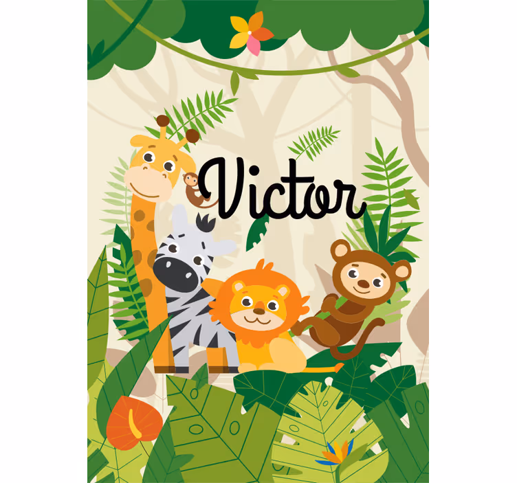 Rulou geam pentru copii animale jungle personalizateAnimale jungl - TenStickers