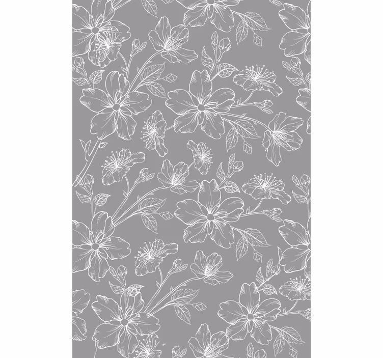 Rulou geam floral model griModel gri - TenStickers