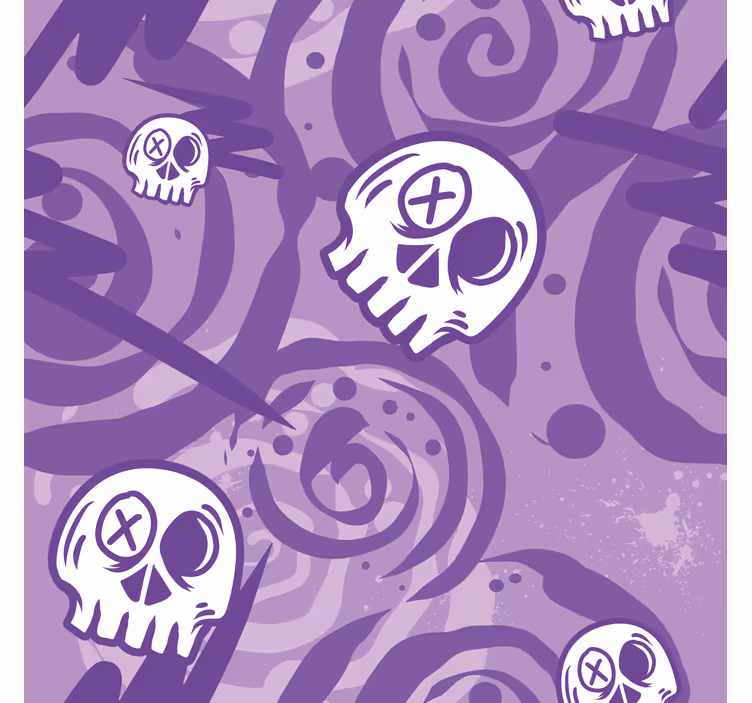 Rulou geam tineret graffiti liliac cu cranii - TenStickers