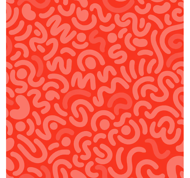 Rulou geam salon linii rotunjite abstracte roșii - TenStickers
