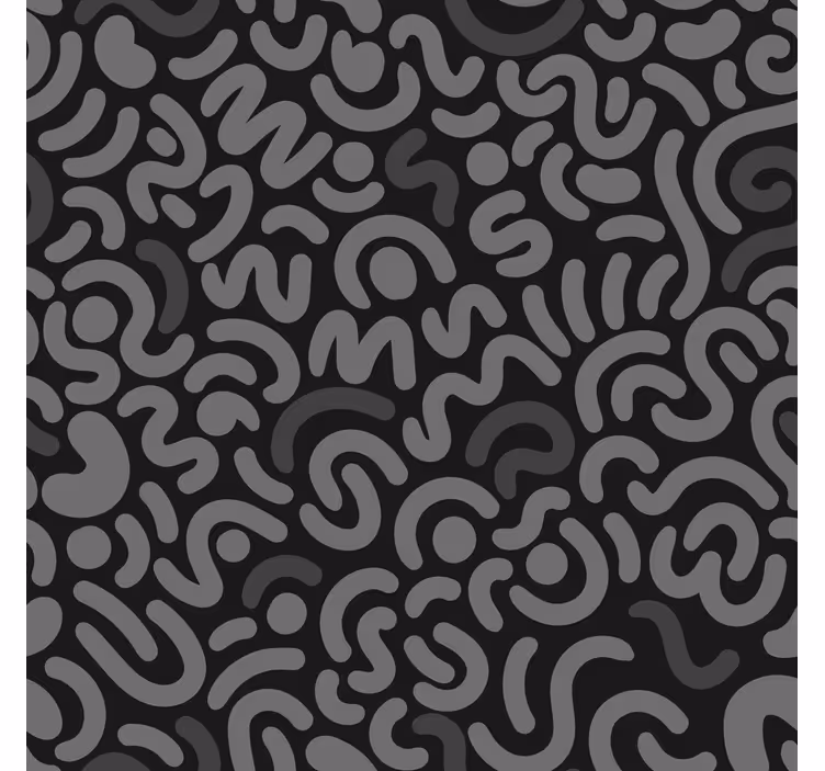 Rulou geam salon linii negru abstracte rotunjite - TenStickers