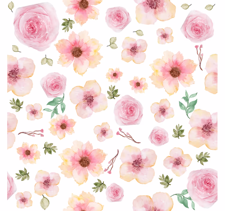 Rulou geam floral model de flori roz - TenStickers