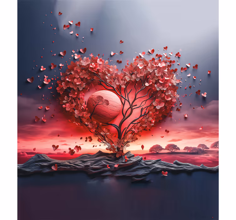 Rulou geam romantic arborele inimii - TenStickers