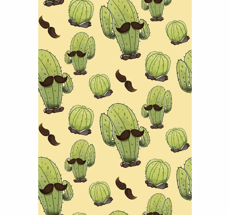 Rulou geam salon cactus cu mustață - TenStickers