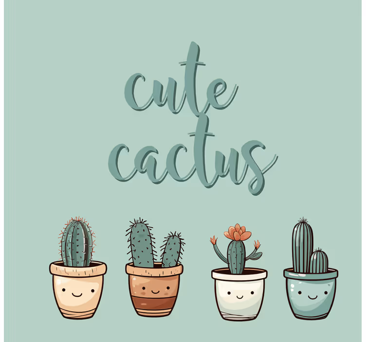 Rulou geam bucătărie drăguț cactus - TenStickers