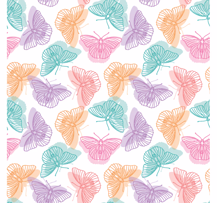Rulou geam fluturi silueta colorată - TenStickers
