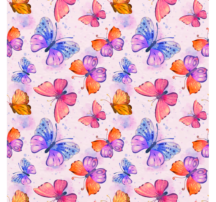 Rulou geam fluturi acuarelă colorată - TenStickers