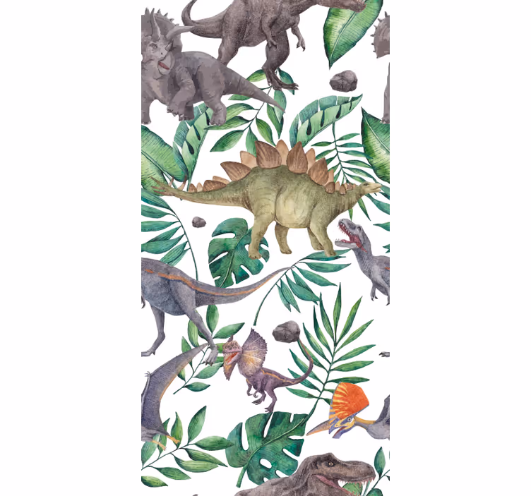 Rulou geam dinozauri model de acuarelă jurasică - TenStickers