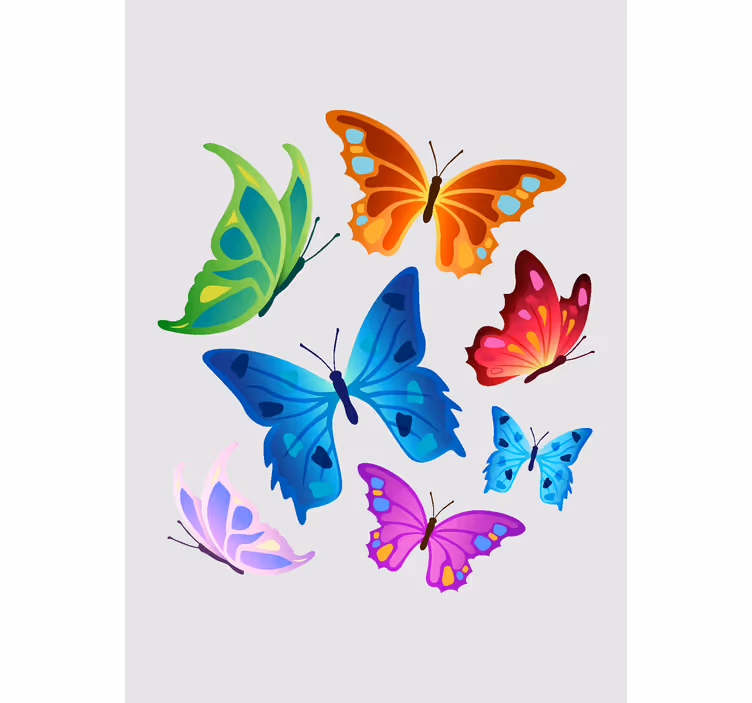 Rulou geam fluturi aripi mari colorate - TenStickers