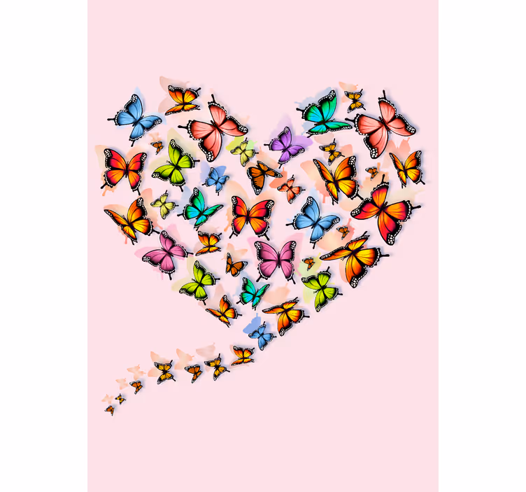 Rulou geam fluturi design inimii - TenStickers