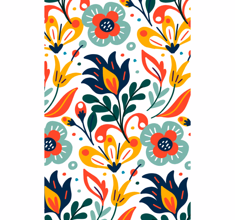 Rulou geam flori și plante imprimeu cu motiv botanic - TenStickers