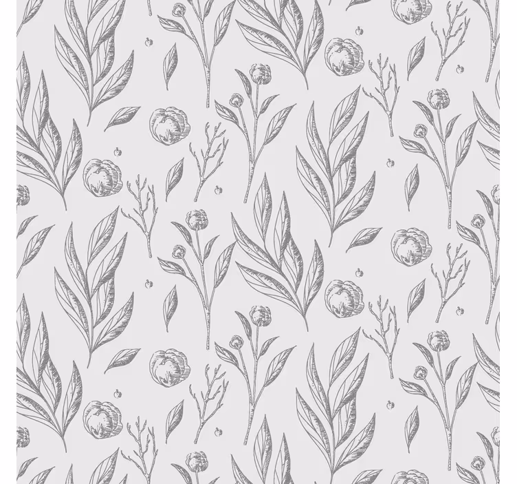 Rulou geam nordic model floral gri - TenStickers