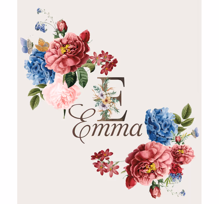 Rulou geam personalizat initiala florala - TenStickers