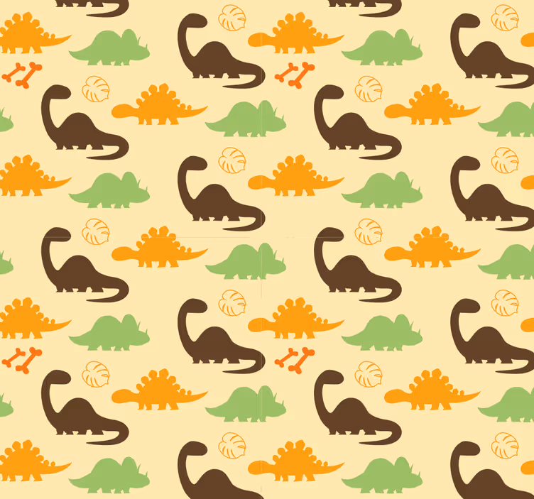 Rulou geam dinozauri fundal bej - TenStickers
