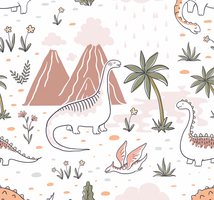 Rulou geam dinozauri stil nordic - TenStickers