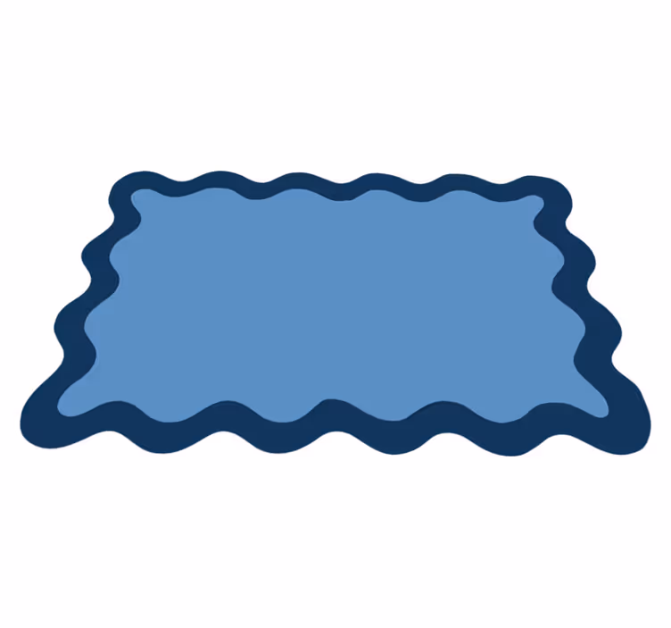 Naproane modern margine ondulată albastră - TenStickers