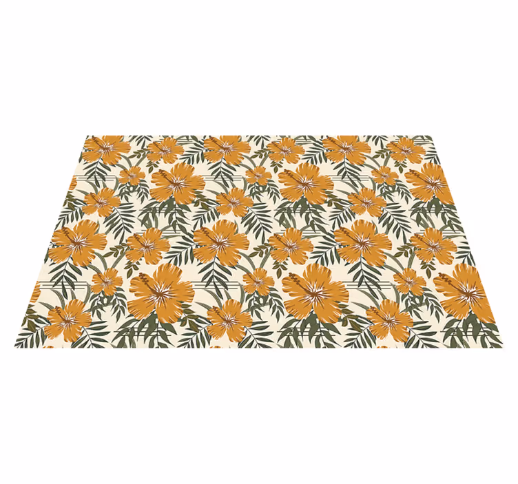 Flori galbene tropicale cu placemate texturate - TenStickers
