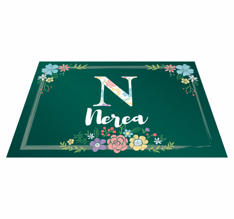 Naproane cu nume design floral inițial - TenStickers