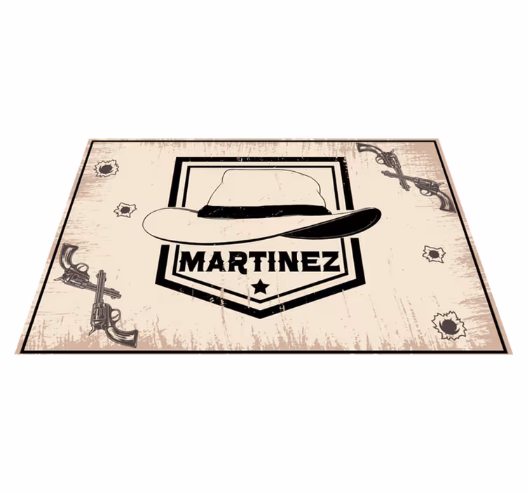 Pălărie de cowboy cu placemats cu nume de nume - TenStickers