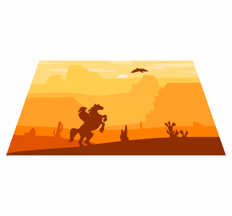 Naproane original peisaj de cowboy în umbră - TenStickers