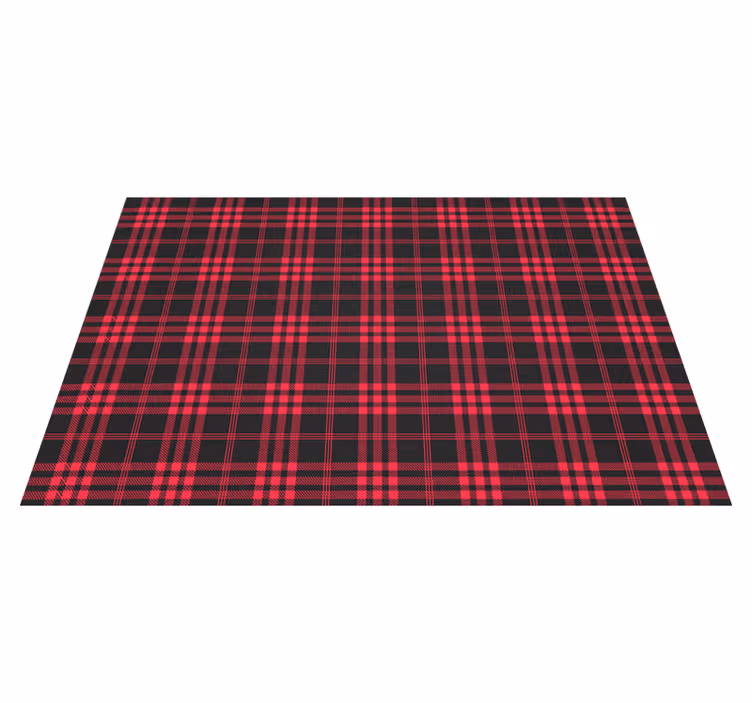 Placemats de craciun tartan rosu - TenStickers