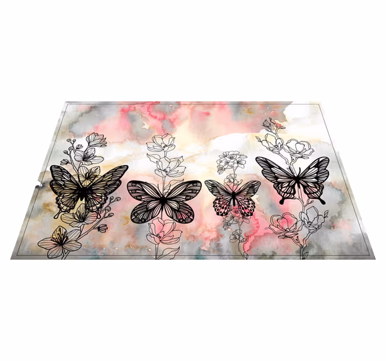 Naproane de textură accente florale de fluture - TenStickers