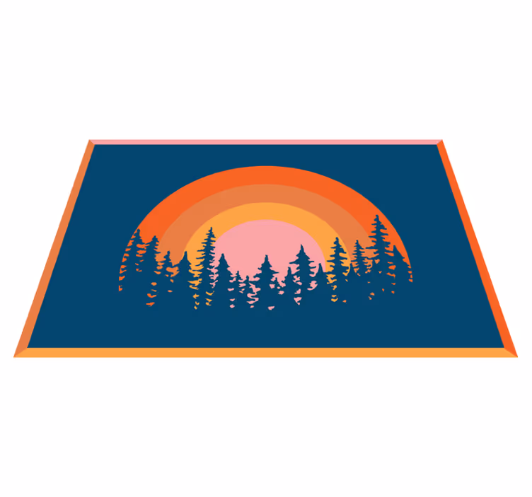 Naproane original peisaj vibrant cu curcubeu - TenStickers