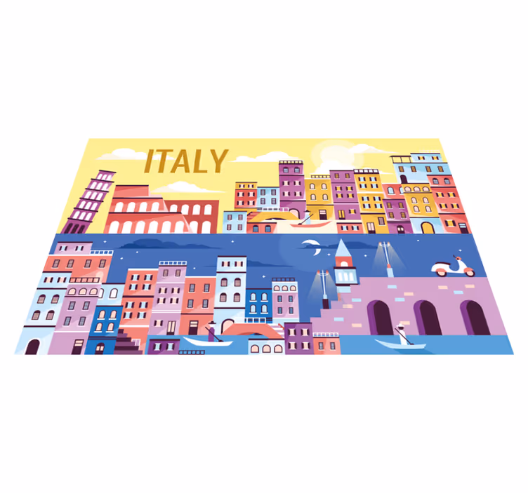 Naproane cu nume peisaj urban vibrant din italia - TenStickers