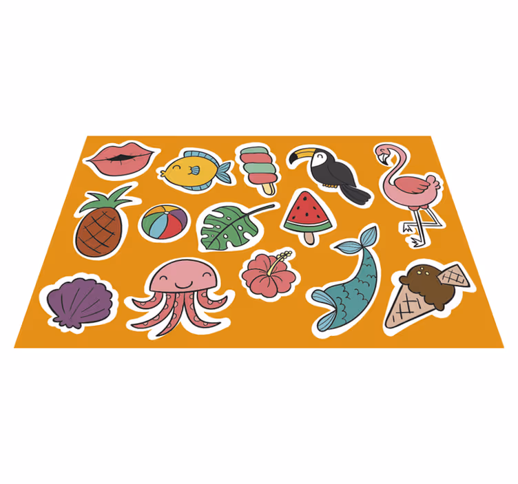 Naproane pentru copii cu elemente tropicale colorate - TenStickers