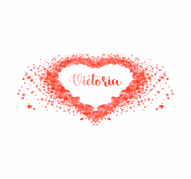 Petale care formează inimă cu nume placemats - TenStickers